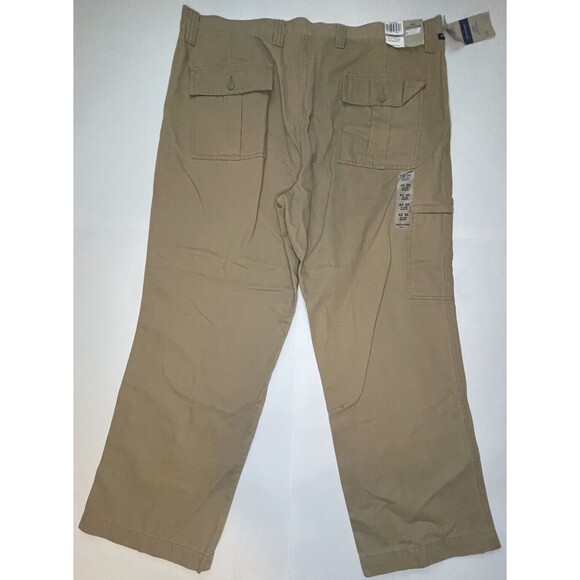 Dockers Side Zip Khaki Chino Flat Front Relaxed Fit 42x30 NWT MSRP $50 - Picture 3 of 9